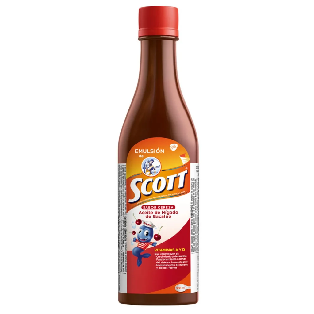 Emulsión de Scott 360ml (Aceite de bacalao) sabor Cereza - Tienda de ...