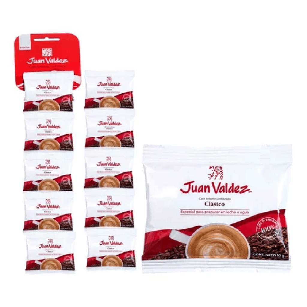 Cafe Juan Valdez Liofilizado Clasico x 10 und (100gr)
