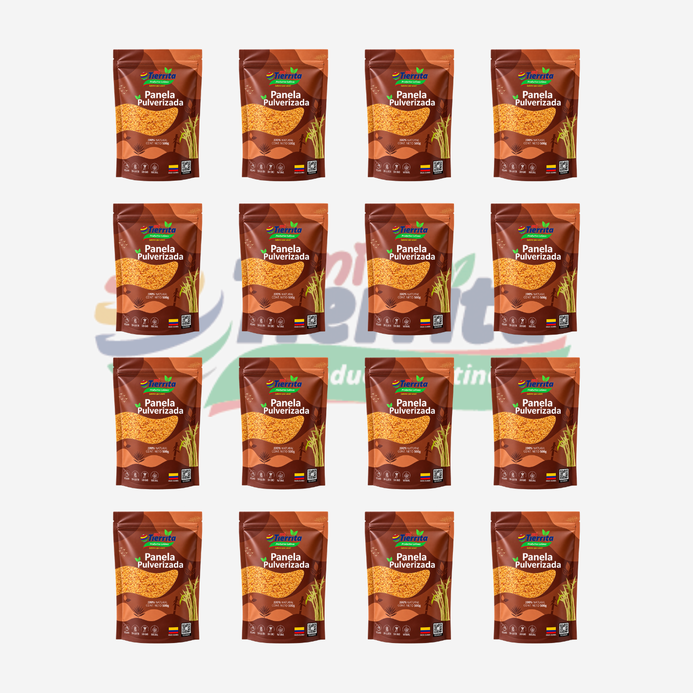 Caja x16 Panela Pulverizada 500g Mi Tierrita 2 Caja x16 Panela Pulverizada 500g Mi Tierrita - Imagen 2